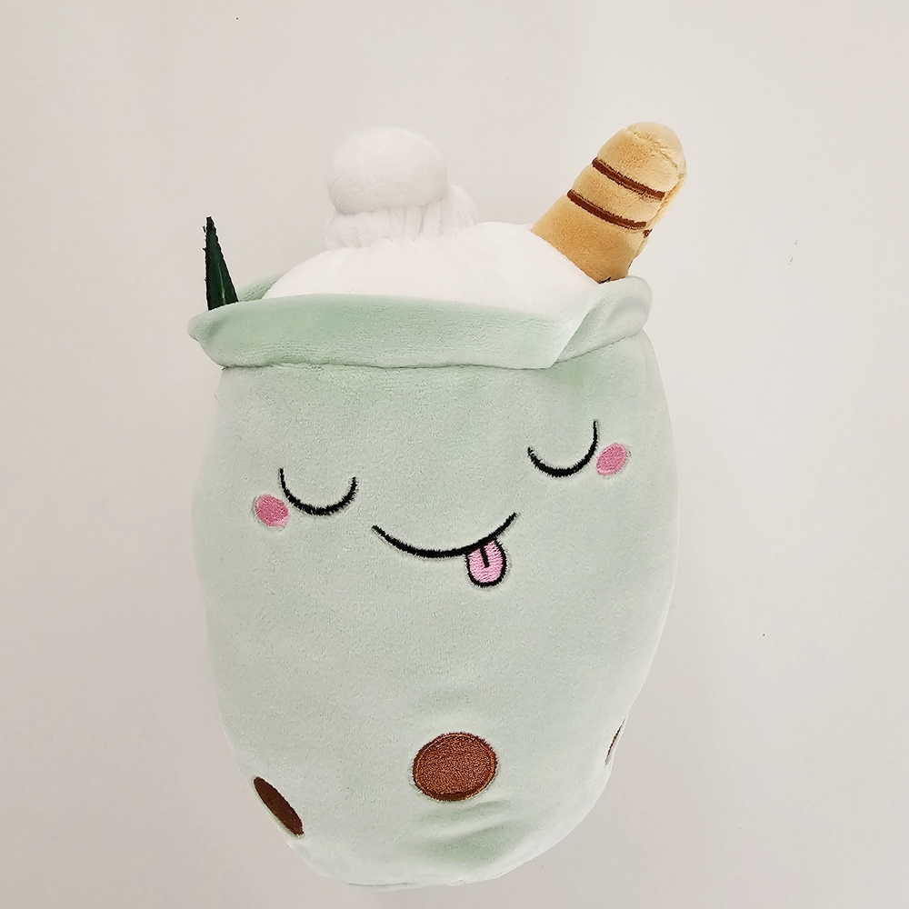 Plush Ice Cream Toy with Green and Brown Accents